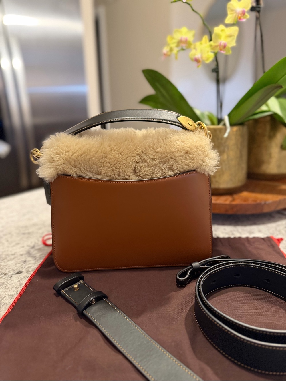 Coach Beat Bag Shoulder Bag (Style C5267) In 1941 Glove Tanned/Suede/Shearling - Picture 3 of 10